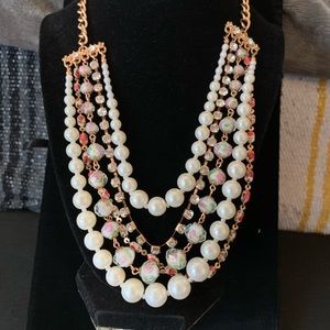 Betsey Johnson rose gold statement necklace